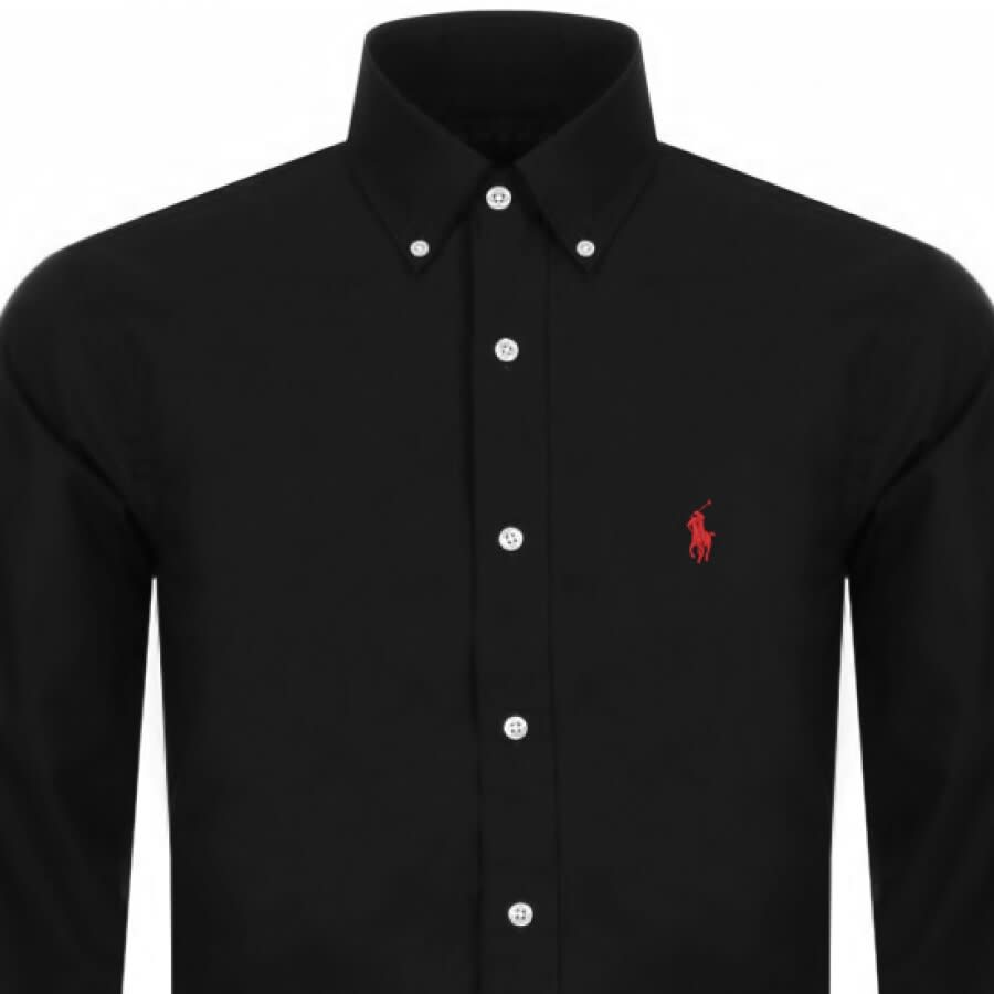 Image number 2 for Ralph Lauren Slim Fit Long Sleeve Shirt Black