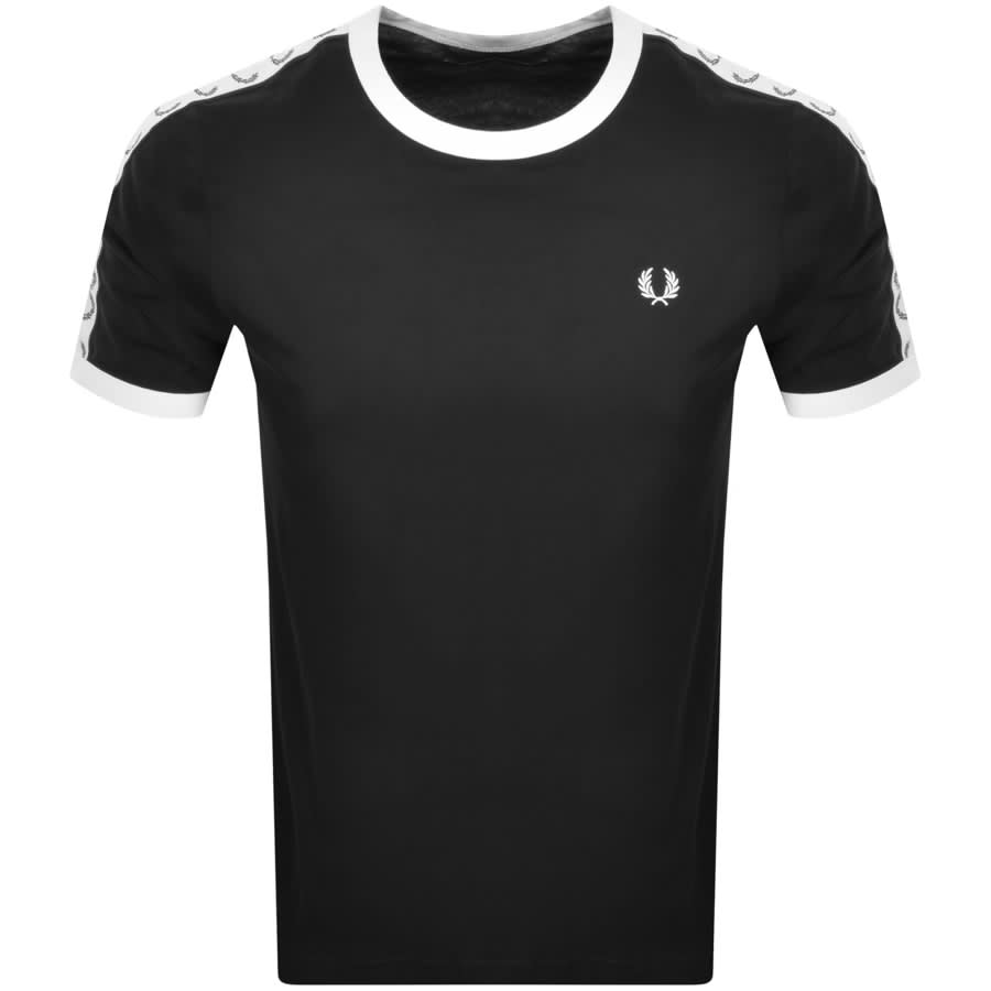Image number 2 for Fred Perry Taped Ringer T Shirt Black