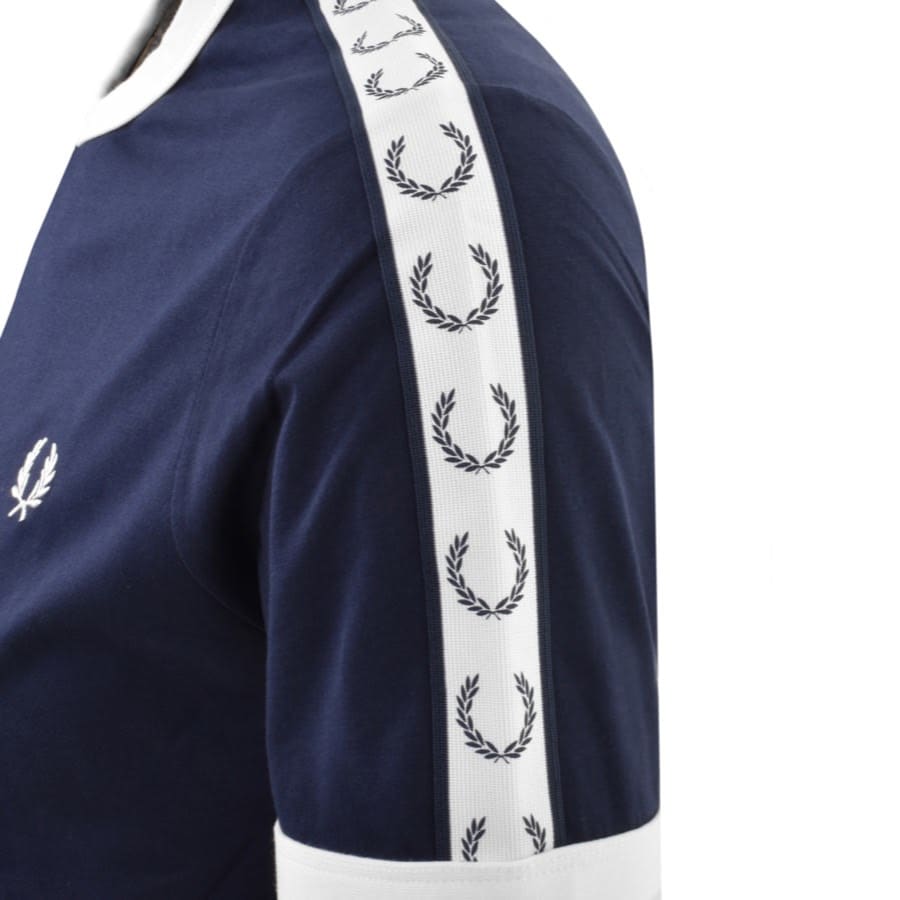 Image number 3 for Fred Perry Taped Ringer T Shirt Blue