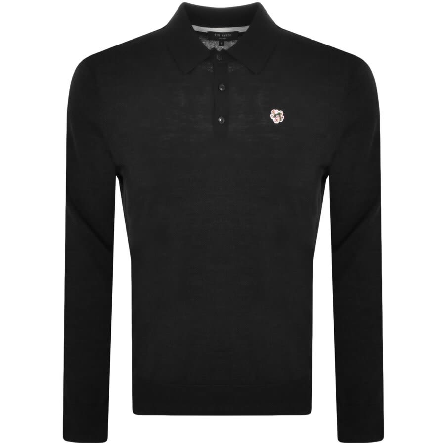 Image number 1 for Ted Baker Wembley Long Sleeved Polo T Shirt Black