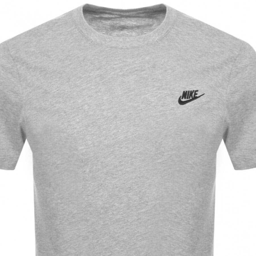 Image number 2 for Nike Crew Neck Club T Shirt Grey