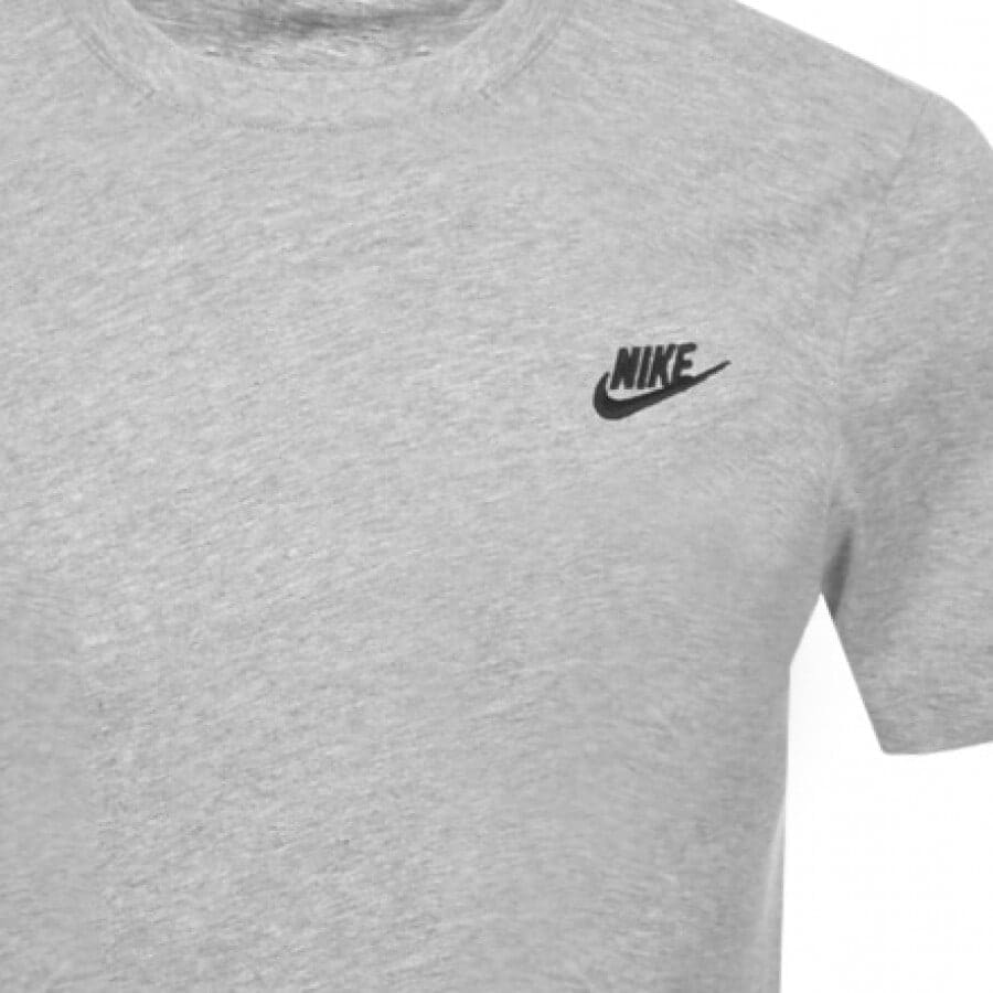 Image number 3 for Nike Crew Neck Club T Shirt Grey