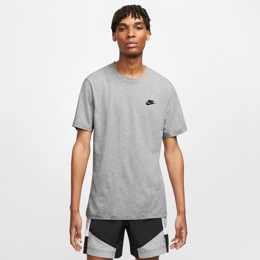 Image number 4 for Nike Crew Neck Club T Shirt Grey