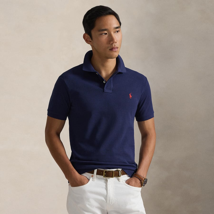 Image number 4 for Ralph Lauren Slim Fit Polo T Shirt Navy