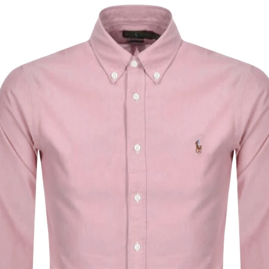 Image number 2 for Ralph Lauren Slim Fit Oxford Shirt Pink