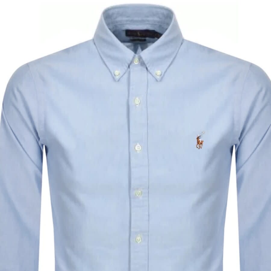 Image number 2 for Ralph Lauren Slim Fit Oxford Shirt Blue