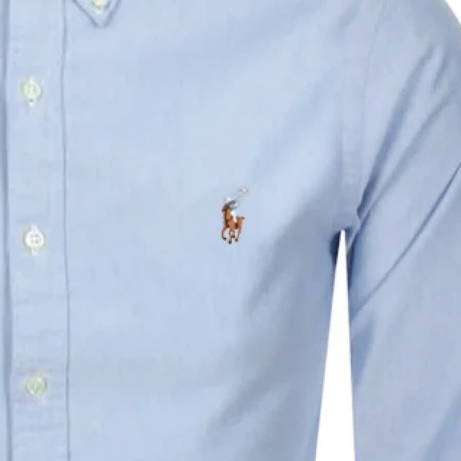 Image number 3 for Ralph Lauren Slim Fit Oxford Shirt Blue