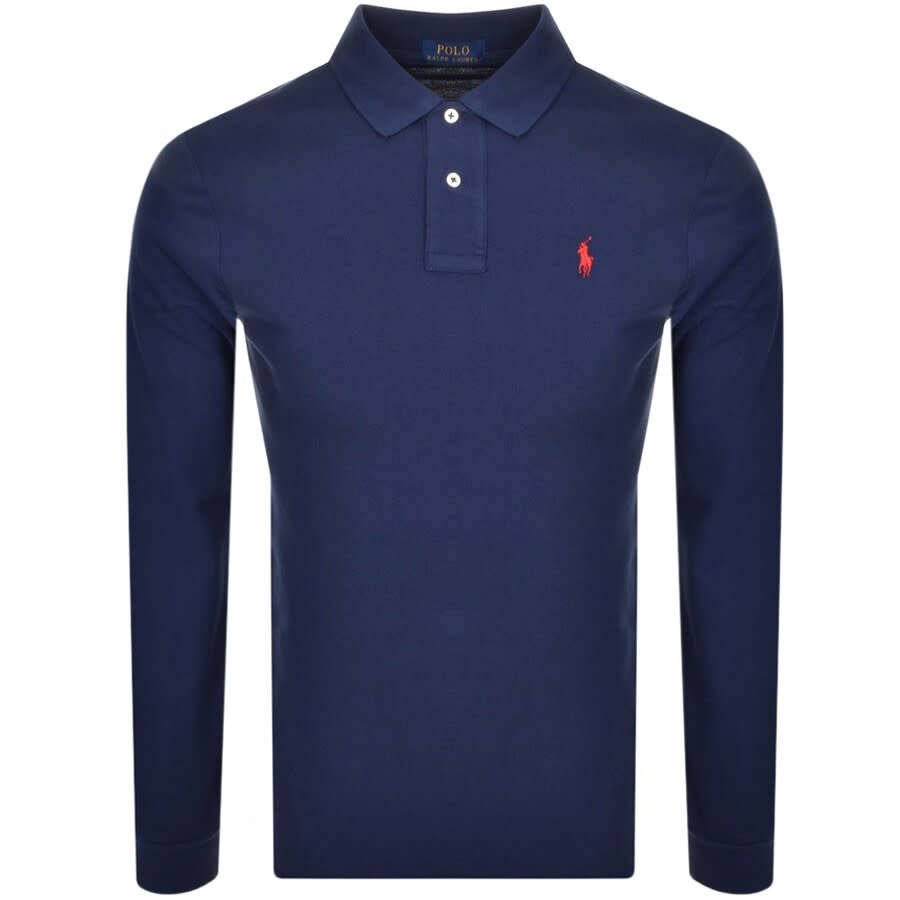 Image number 1 for Ralph Lauren Long Sleeved Polo T Shirt Navy
