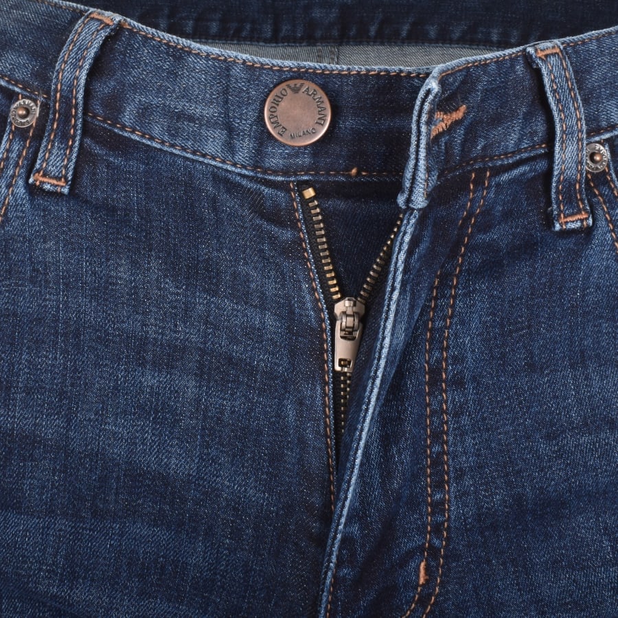 Image number 5 for Emporio Armani J45 Regular Jeans Mid Wash Navy
