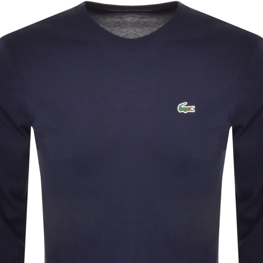 Image number 2 for Lacoste Long Sleeved T Shirt Navy