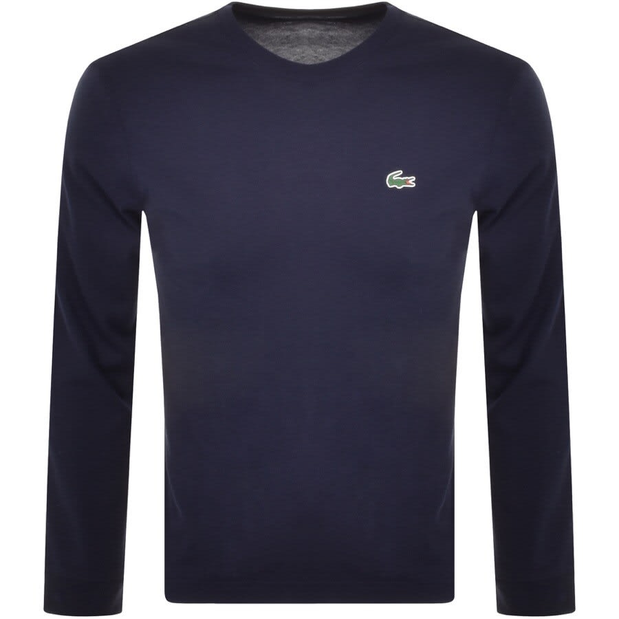 Image number 1 for Lacoste Long Sleeved T Shirt Navy