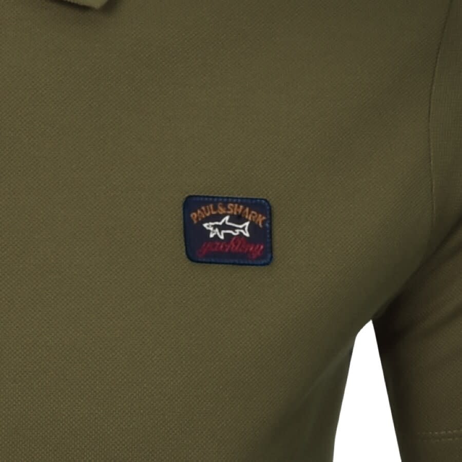 Image number 3 for Paul And Shark Logo Polo T Shirt Khaki