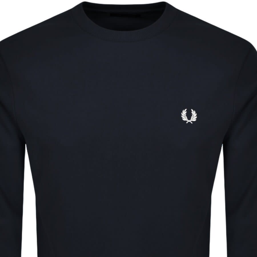 Image number 2 for Fred Perry Crew Neck Sweatshirt Navy
