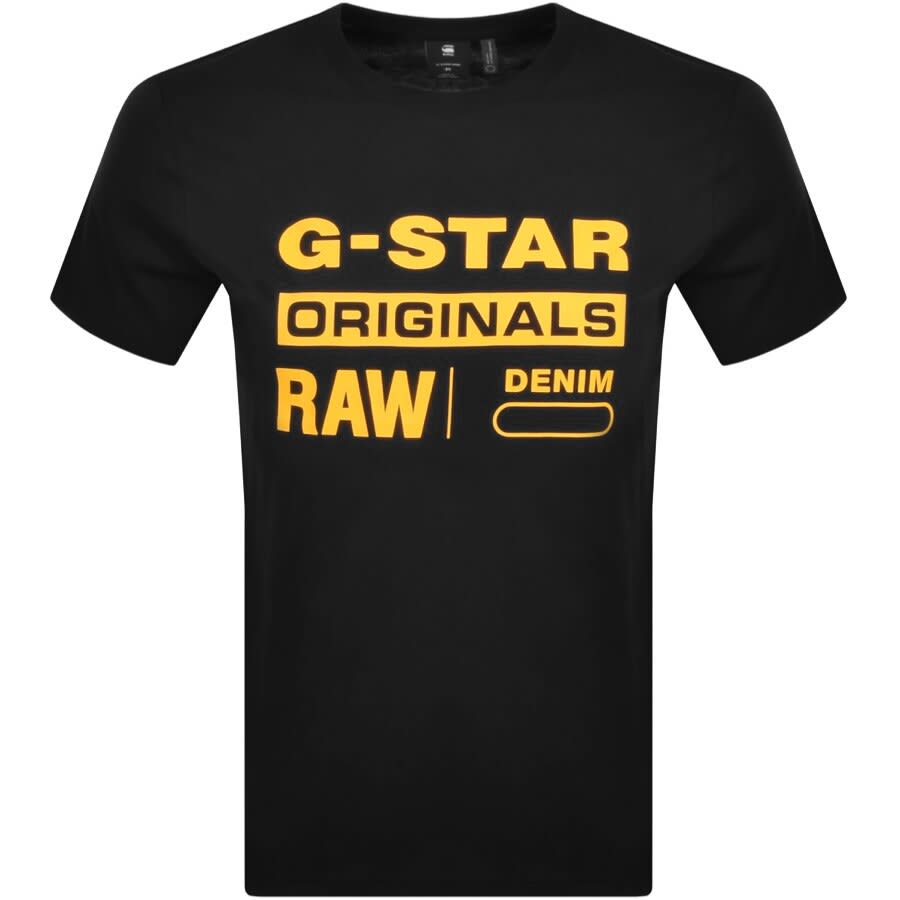 Image number 1 for G Star Raw Logo T Shirt Black