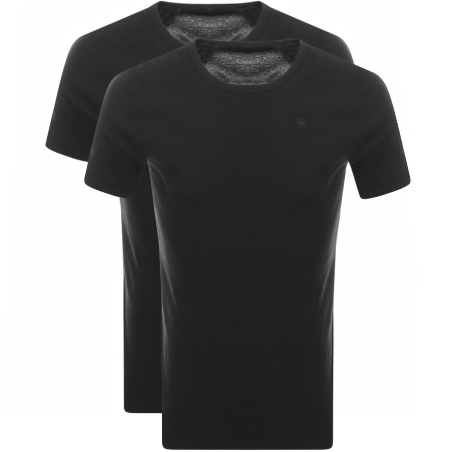 Image number 1 for G Star Raw 2 Pack Base T Shirt Black