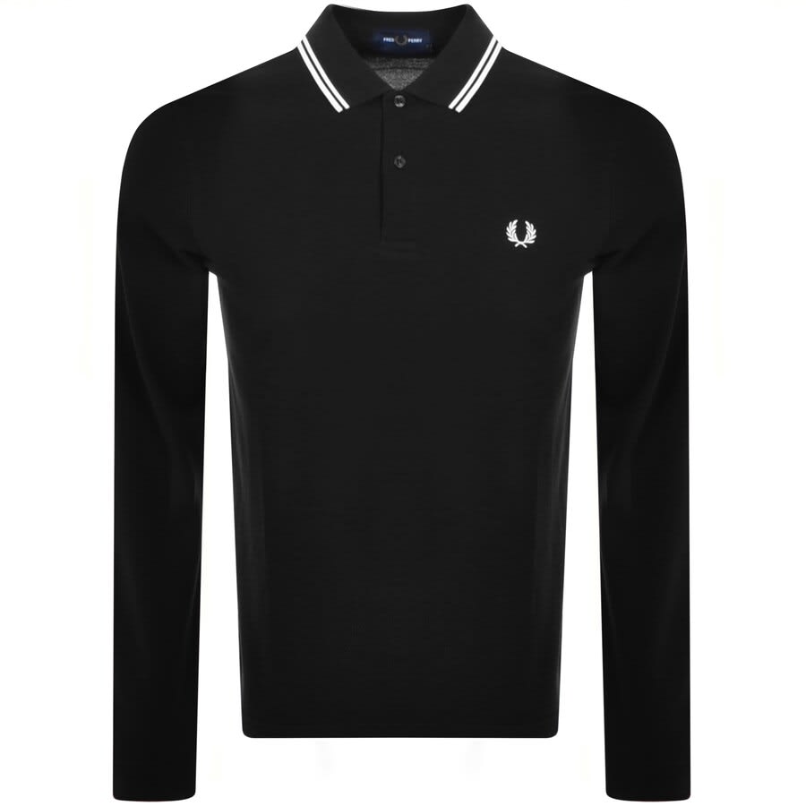 Image number 1 for Fred Perry Twin Tipped Long Sleeved Polo Black
