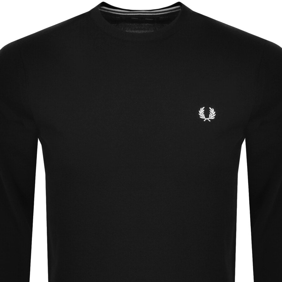 Image number 2 for Fred Perry Crew Neck Knit Jumper Black