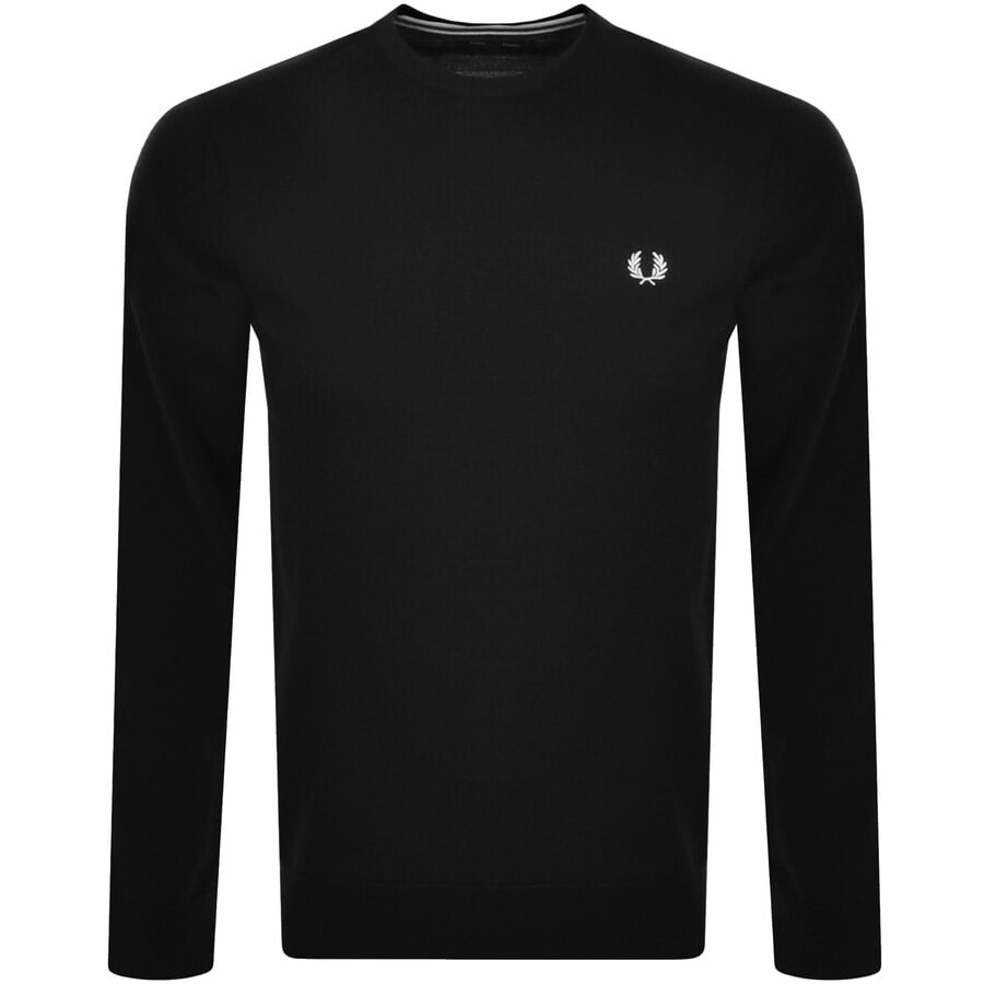 Image number 1 for Fred Perry Crew Neck Knit Jumper Black