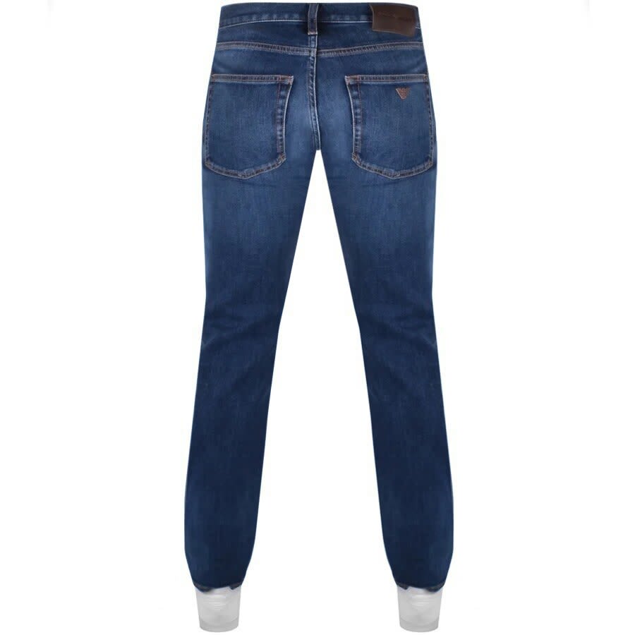 Image number 2 for Emporio Armani J21 Regular Jeans Mid Wash Navy