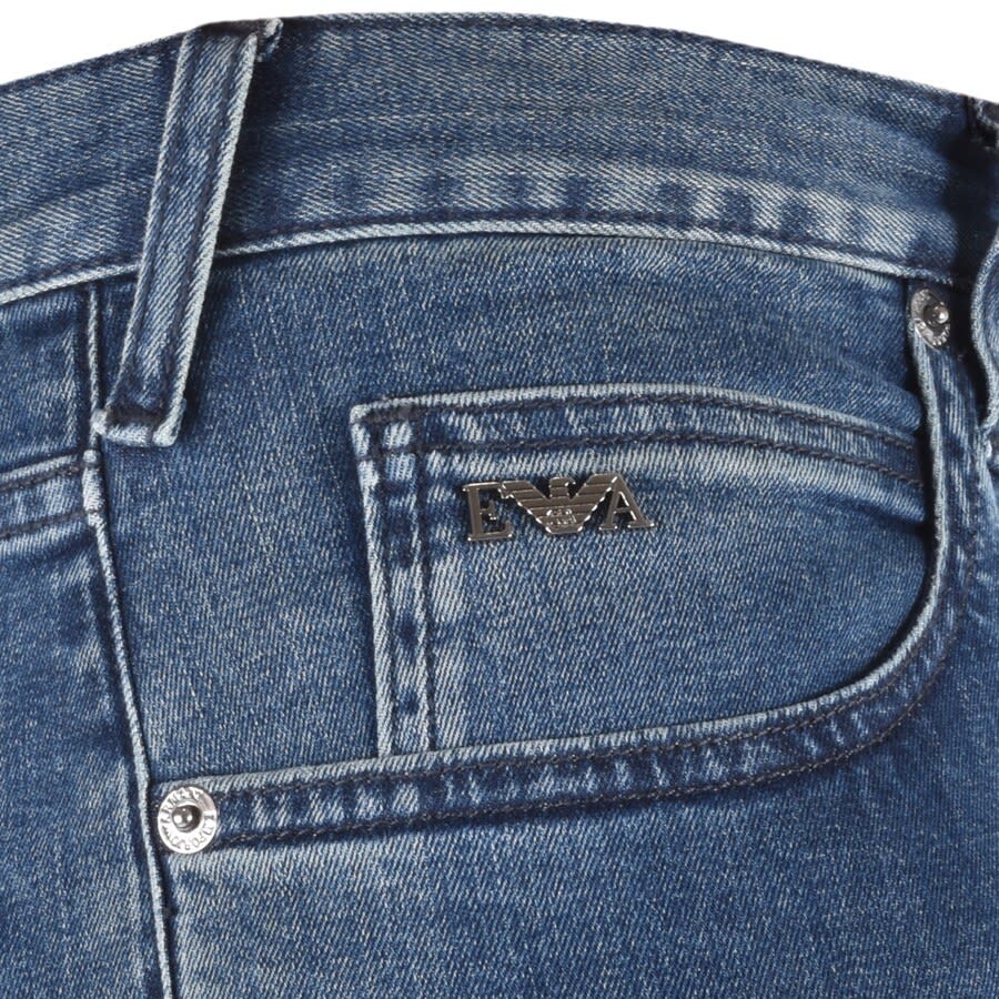 Image number 3 for Emporio Armani J45 Regular Jeans Mid Wash Blue