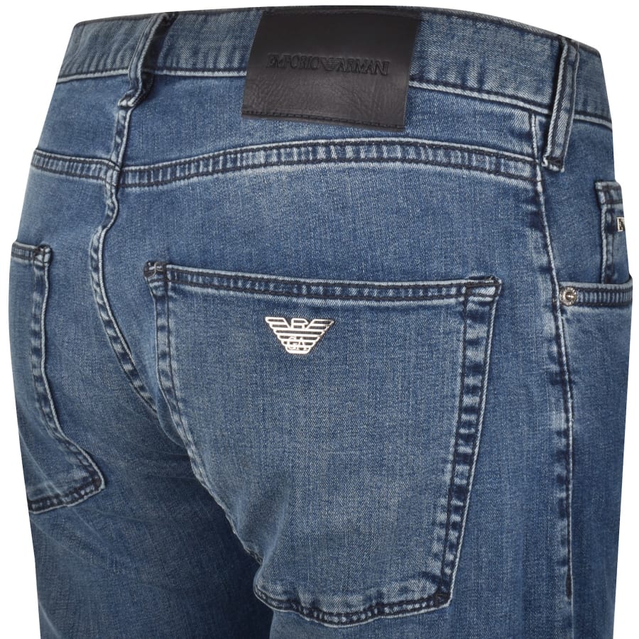 Image number 4 for Emporio Armani J45 Regular Jeans Mid Wash Blue