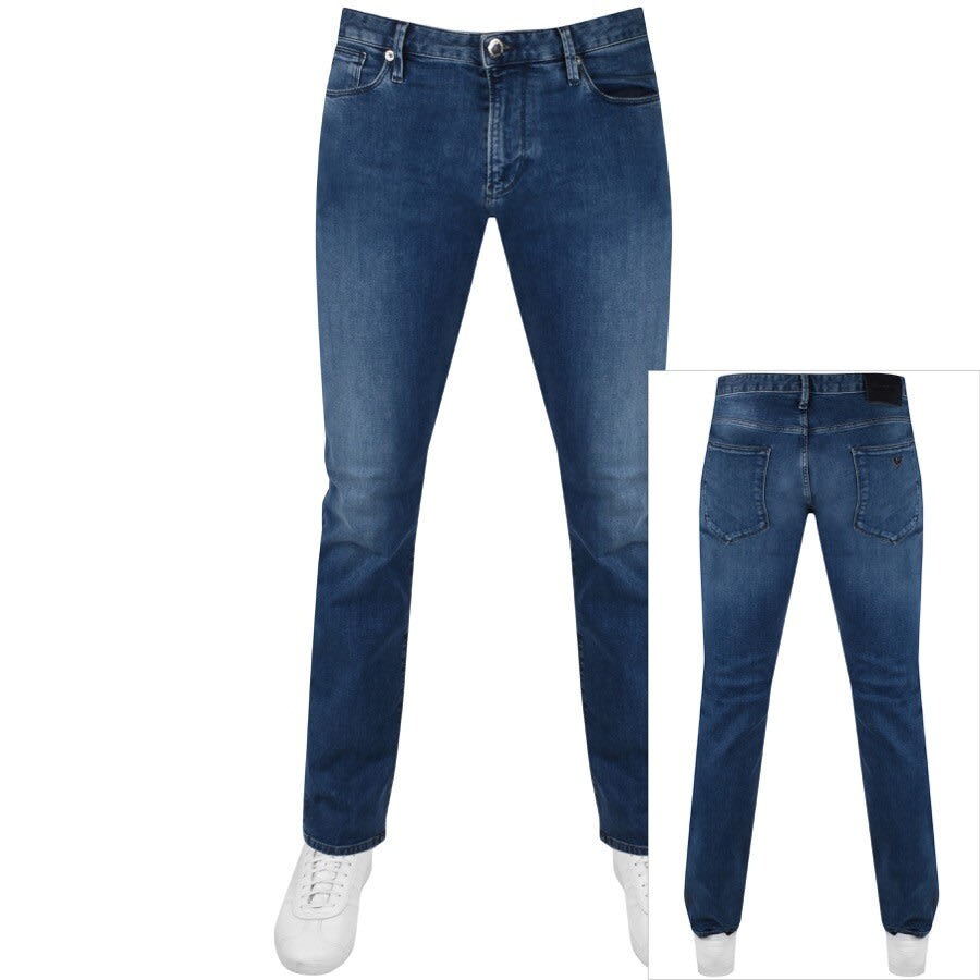 Image number 1 for Emporio Armani J45 Regular Jeans Mid Wash Blue