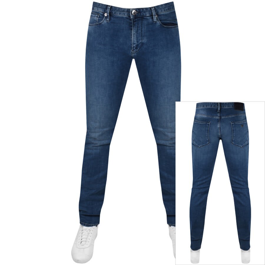 Image number 1 for Emporio Armani J06 Slim Jeans Mid Wash Blue