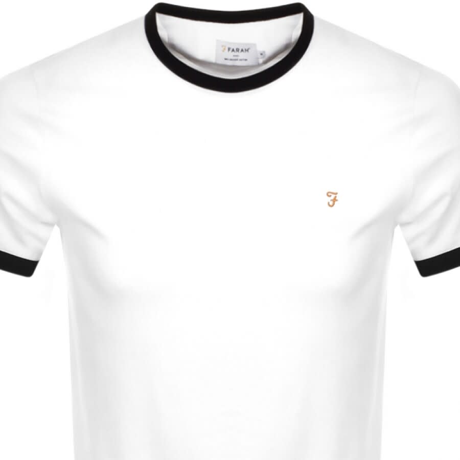 Image number 2 for Farah Vintage Groves Ringer T Shirt White