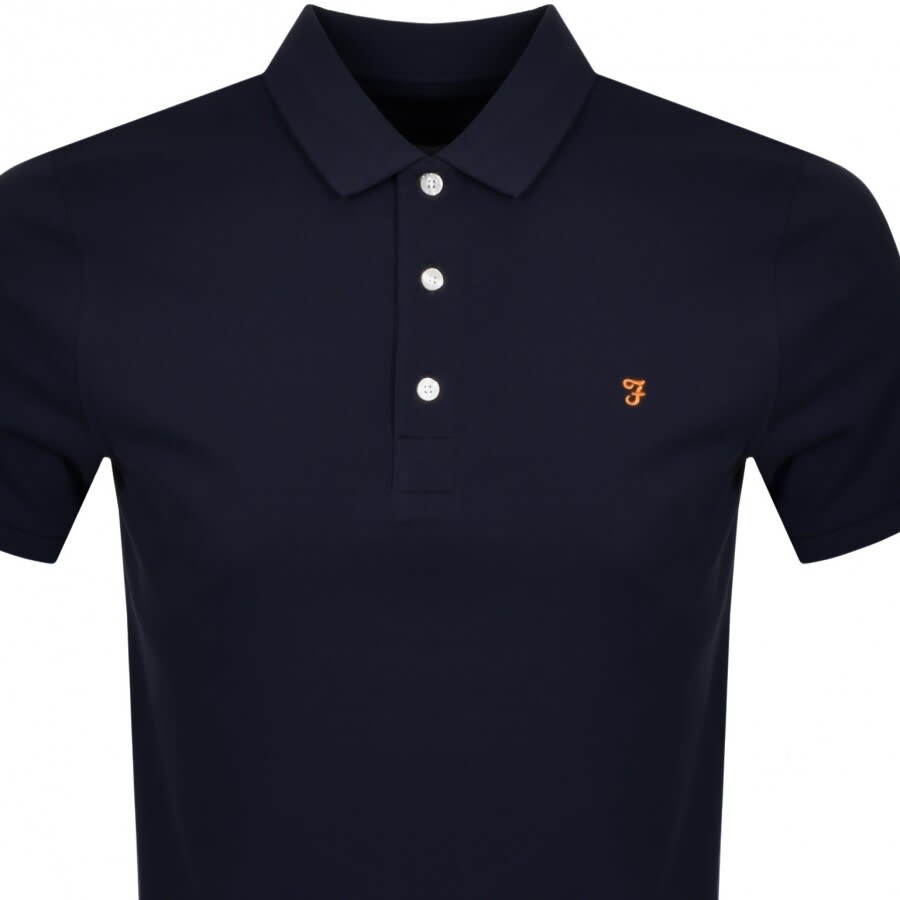 Image number 2 for Farah Vintage Blanes Polo T Shirt Navy