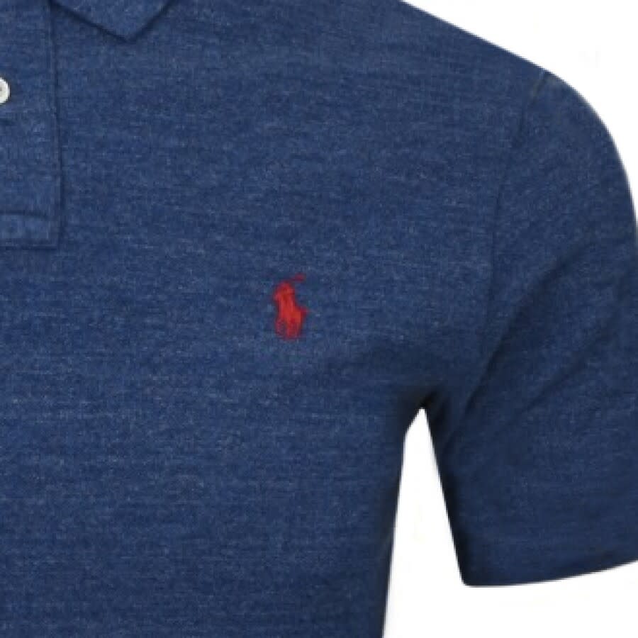Image number 3 for Ralph Lauren Custom Slim Fit Polo T Shirt Blue