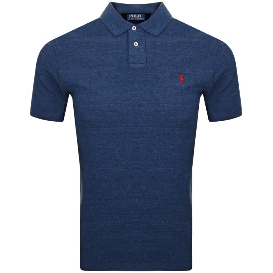 Image number 1 for Ralph Lauren Custom Slim Fit Polo T Shirt Blue