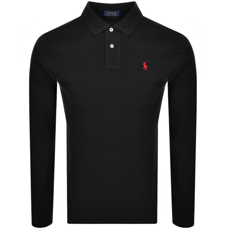 Image number 1 for Ralph Lauren Long Sleeved Polo T Shirt Black