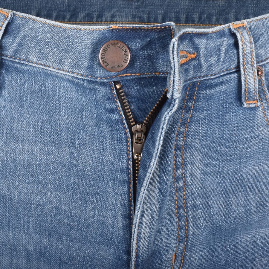Image number 5 for Emporio Armani J45 Regular Jeans Light Wash Blue