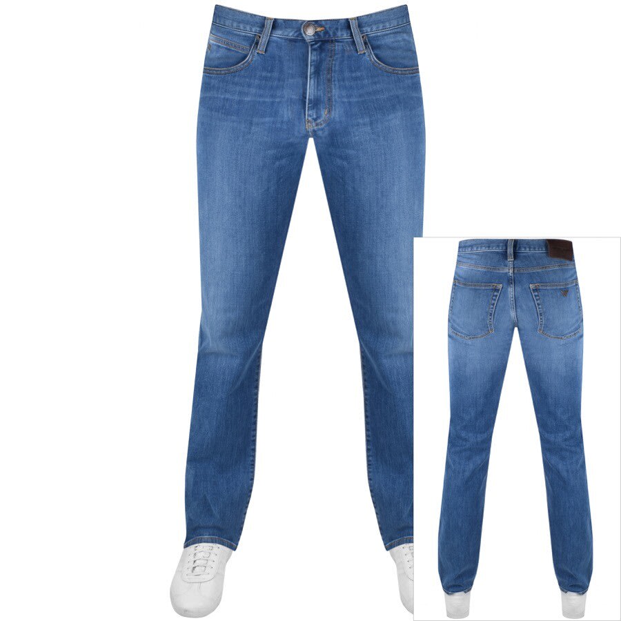 Image number 1 for Emporio Armani J21 Regular Jeans Light Wash Blue