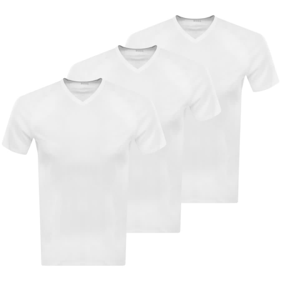 Image number 1 for BOSS Triple Pack V Neck T Shirts White
