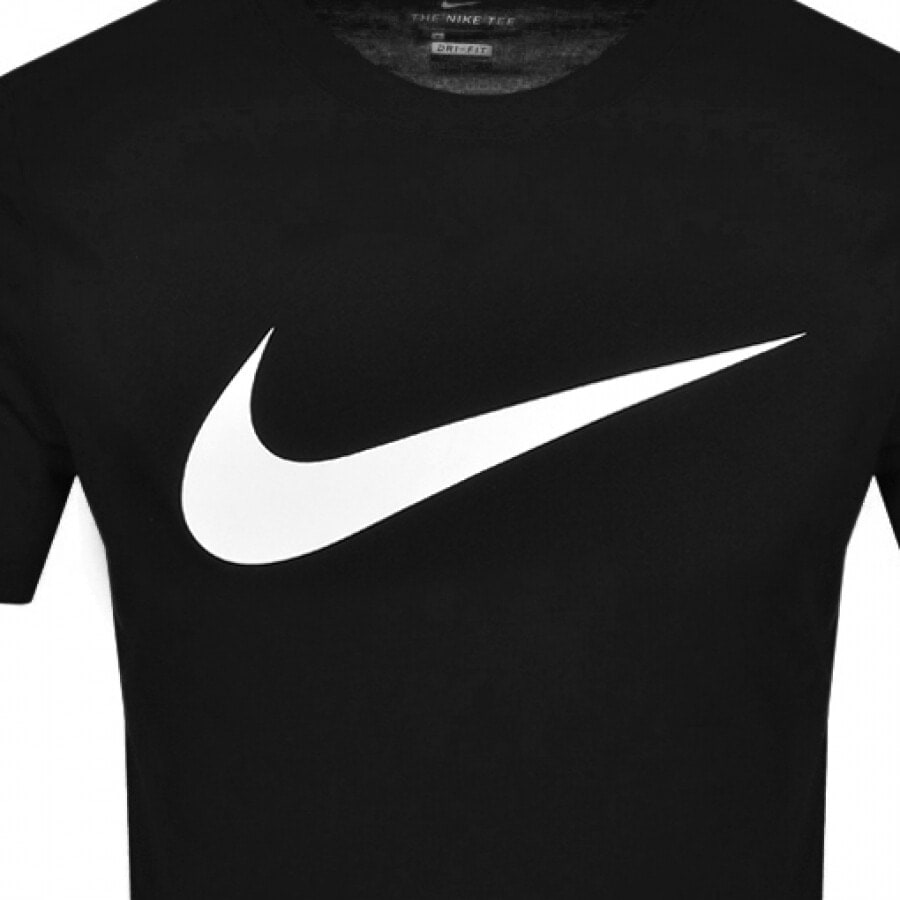 Image number 3 for Nike Crew Neck Icon Swoosh T Shirt Black