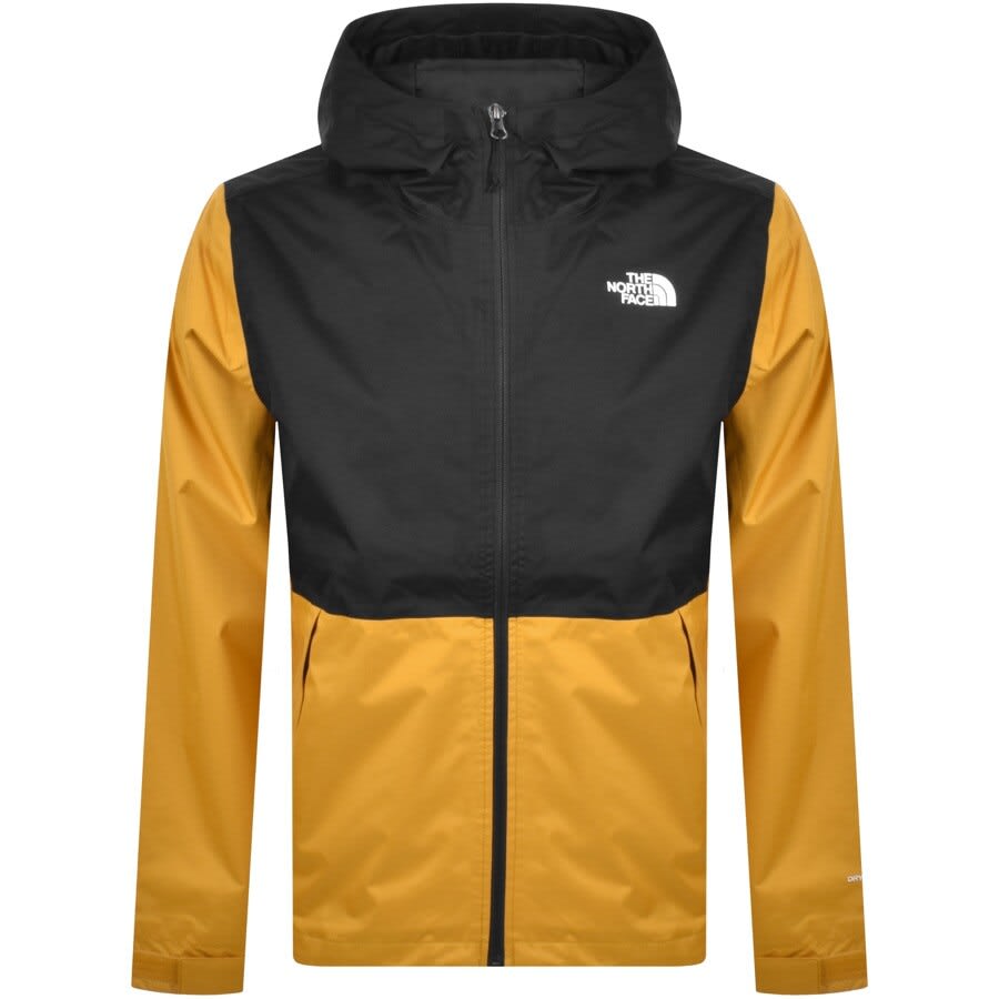 north face black yellow jacket