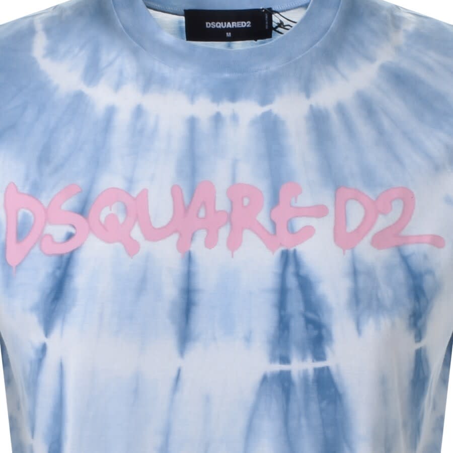 Image number 3 for DSQUARED2 Tie Dye Waves T Shirt Blue