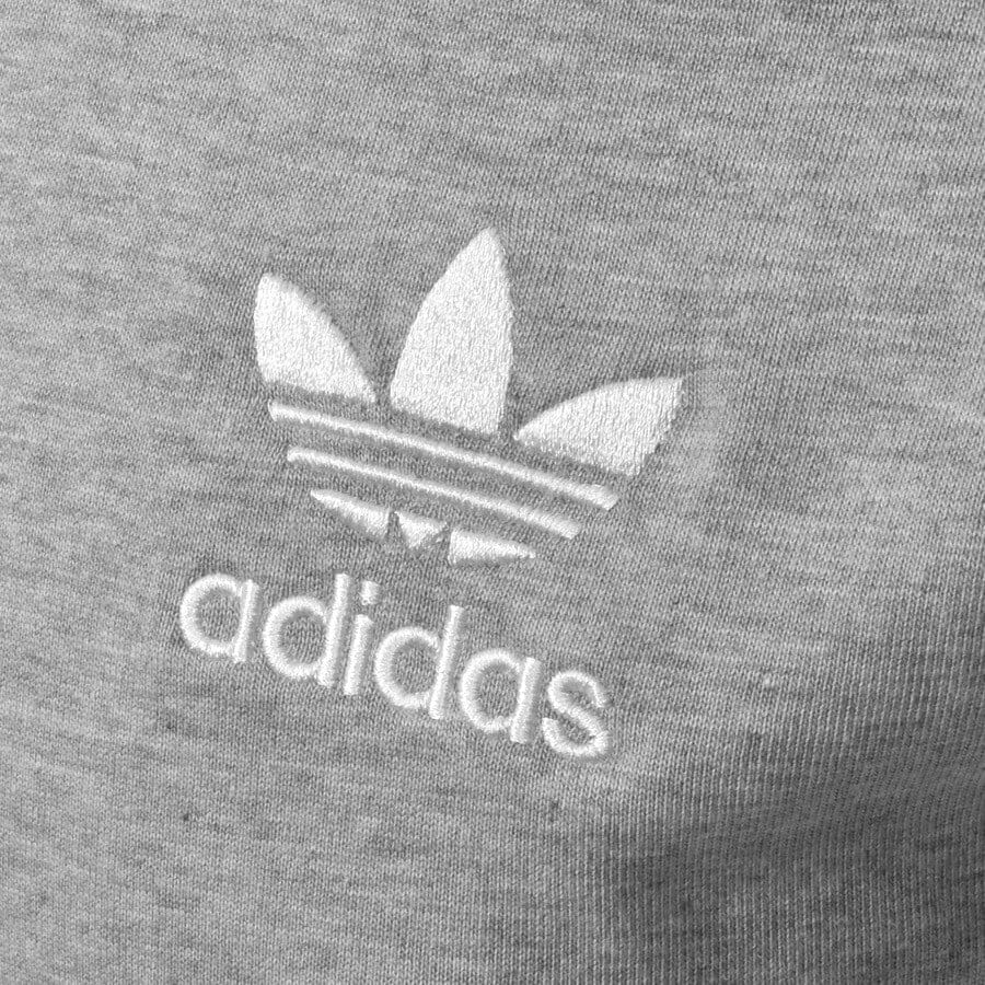 Image number 3 for adidas 3 Stripe T Shirt Grey