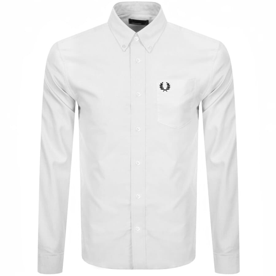 Image number 1 for Fred Perry Long Sleeved Oxford Shirt White
