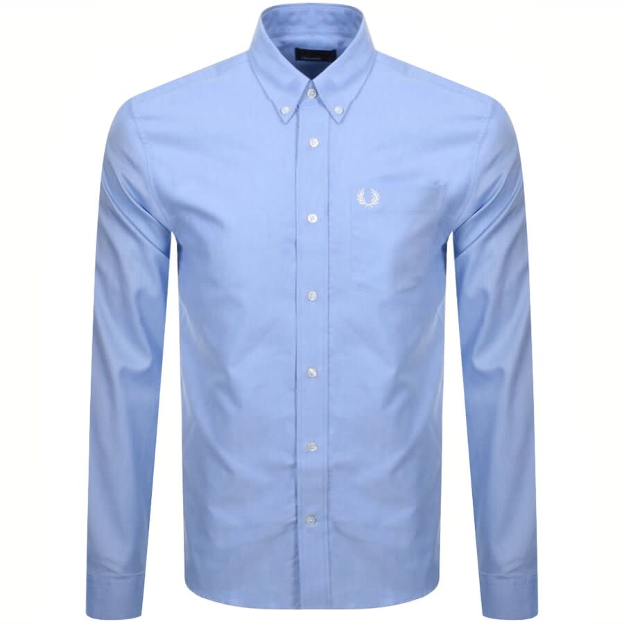 Image number 1 for Fred Perry Oxford Long Sleeve Shirt Blue