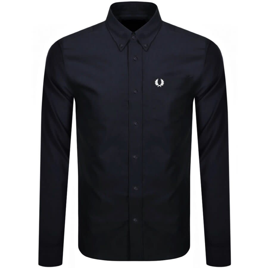 Image number 1 for Fred Perry Oxford Long Sleeved Shirt Navy