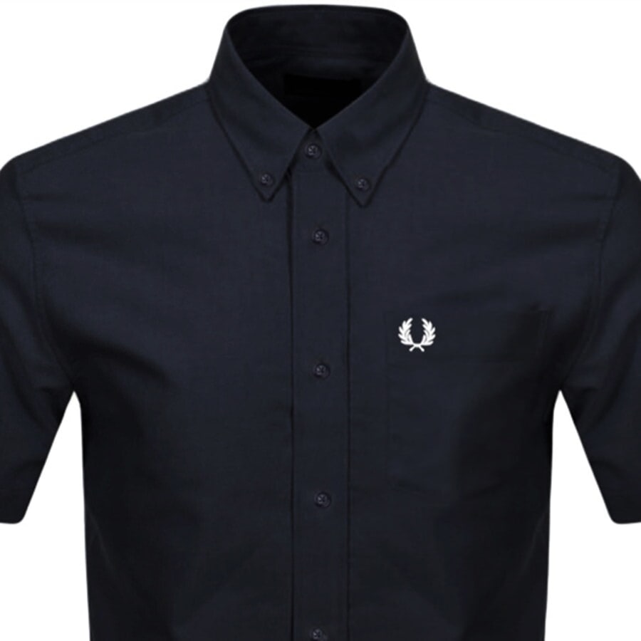 Image number 2 for Fred Perry Oxford Short Sleeve Shirt Navy