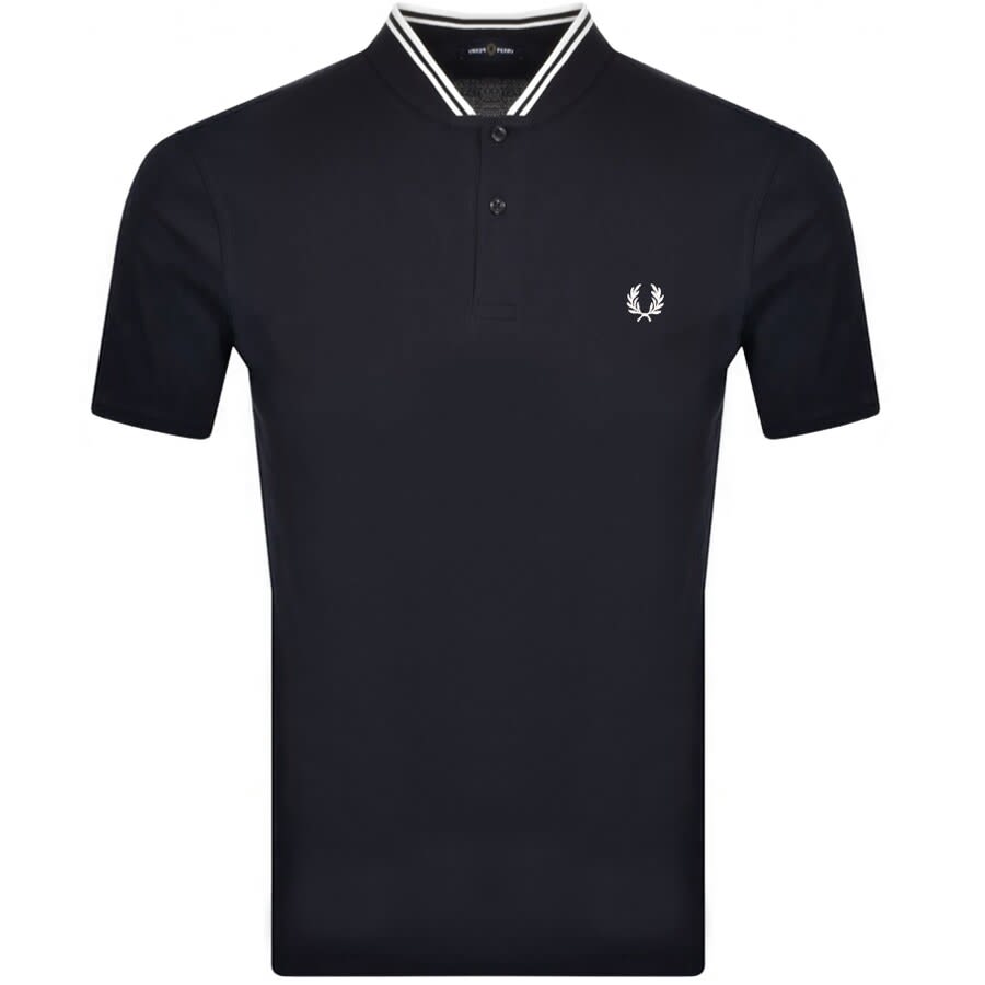 Image number 1 for Fred Perry Bomber Collar Polo T Shirt Navy
