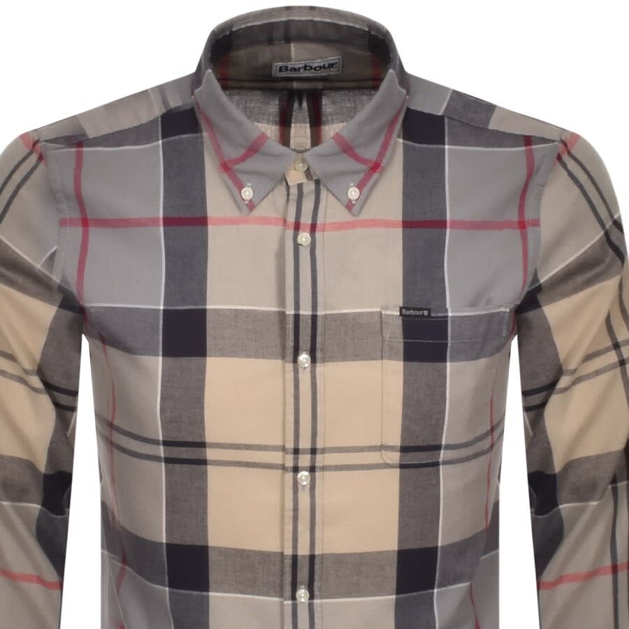 Image number 2 for Barbour Glen Check Long Sleeved Shirt Beige