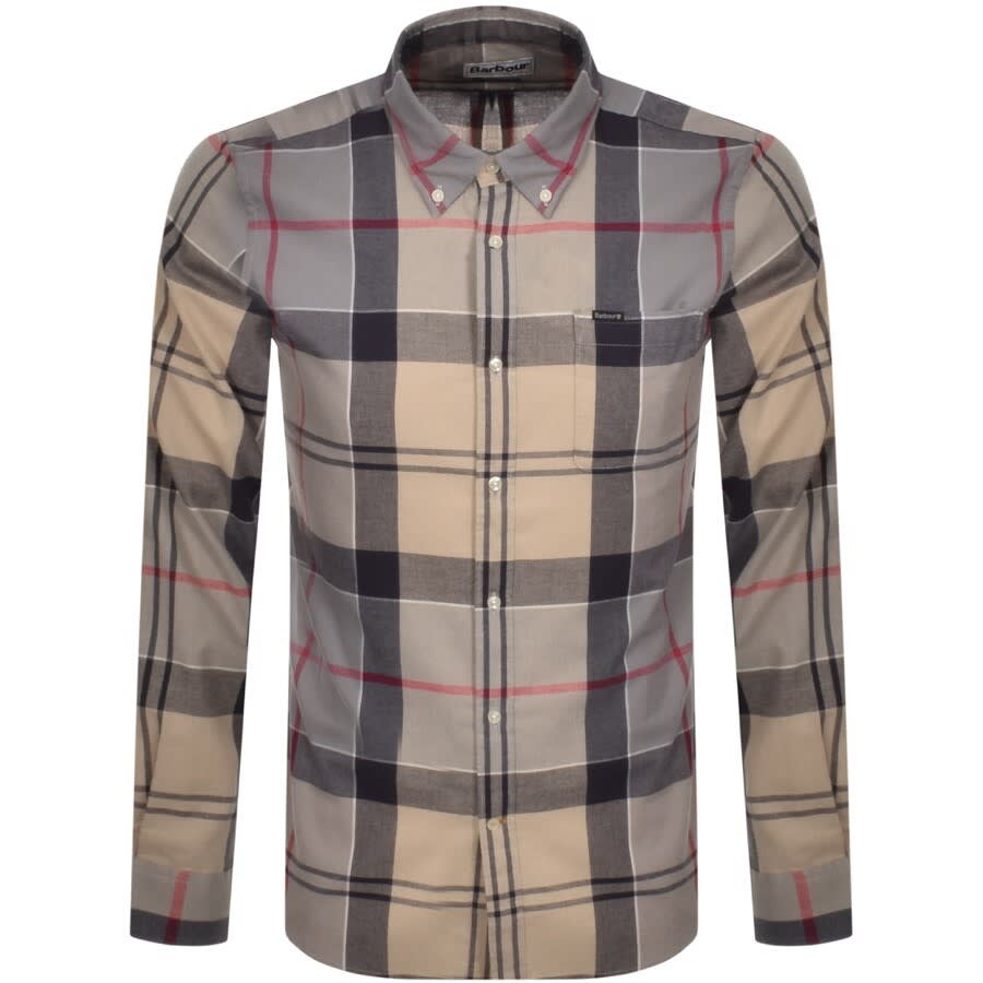 Image number 1 for Barbour Glen Check Long Sleeved Shirt Beige