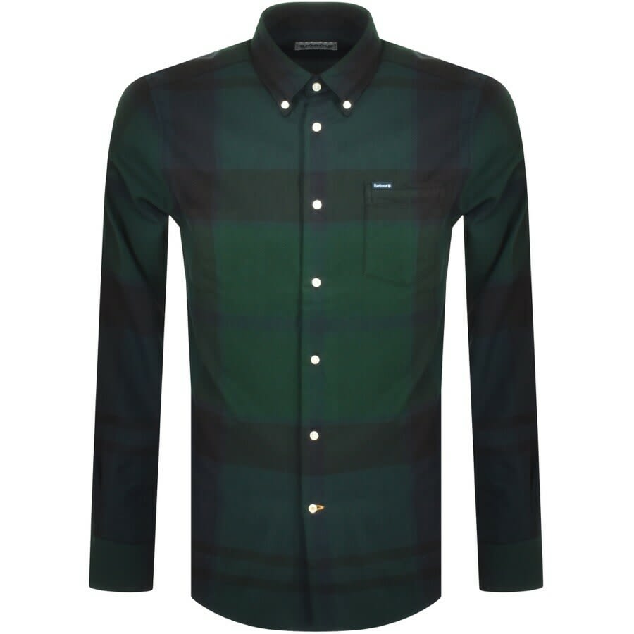 Image number 1 for Barbour Dunoon Check Long Sleeved Shirt Green