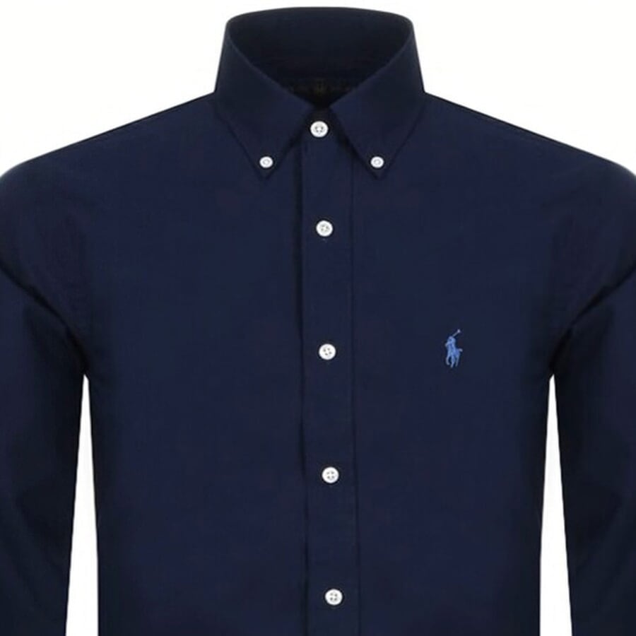 Image number 2 for Ralph Lauren Slim Fit Long Sleeve Shirt Navy
