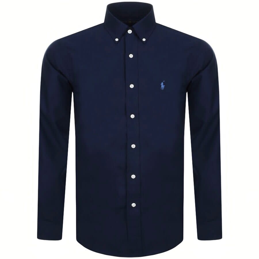 Image number 1 for Ralph Lauren Slim Fit Long Sleeve Shirt Navy
