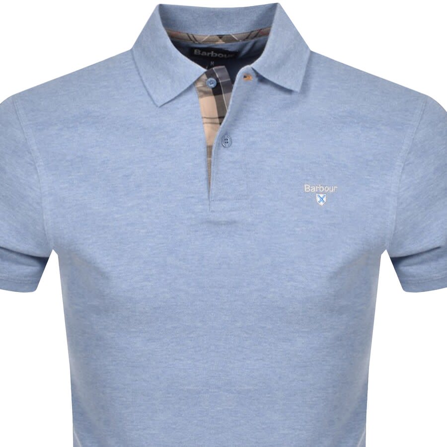 Image number 2 for Barbour Pique Polo T Shirt Blue